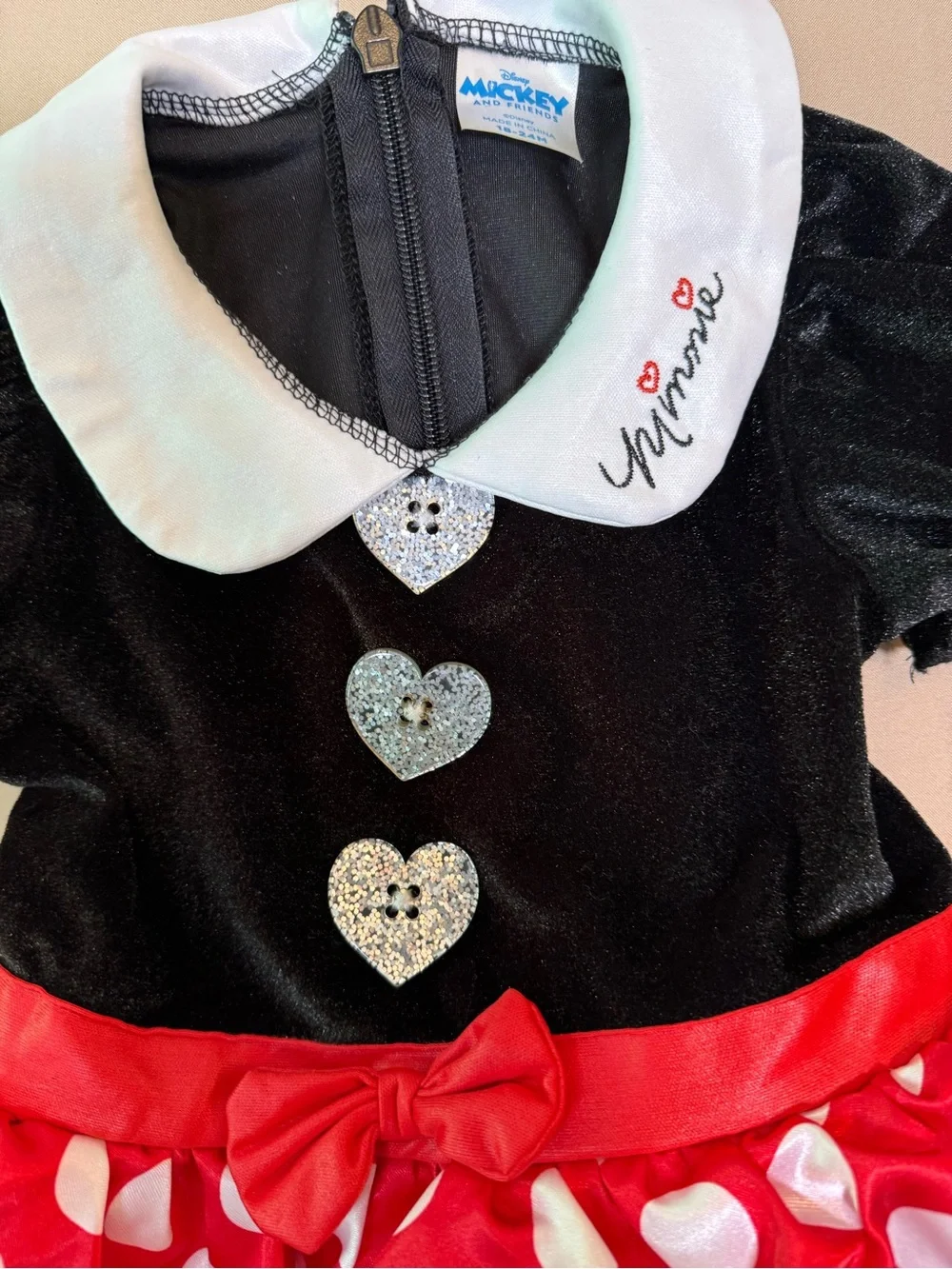 Disney Mickey and Friends Minnie Mouse Dress Costume, Size 18-24 Months.